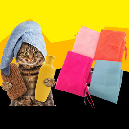 Polyester Cat Washing Shower Mesh Bags - Pet Parade Point